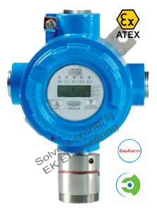 Solvent vapour detector - online LEL monitor, flameproof ATEX certified with display, relays