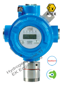 Hydrogen sensor transmitter - flameproof LEL detector for Zone 1 with ATEX, SIL 2 certificate, display, relays
