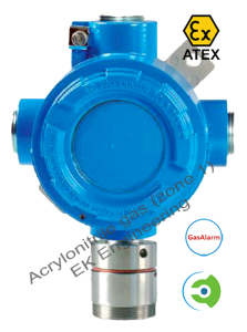 Acrylonitrile gas LEL sensor transmitter - detector ATEX, SIL 2, Zone 1,2