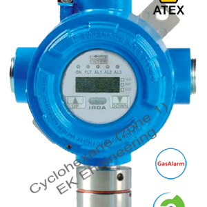 Cyclohexane gas detector - LEL sensor transmitter, online, fixed with ATEX, SIL 2 for Zone 1, 2 metallic enclosure, display, relays, RS485